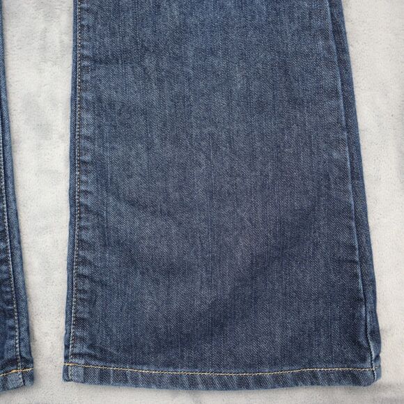 Calvin Klein Pants Womens 11 Blue Flare Low Rise Button Dark Wash Denim Jeans - Picture 14 of 16
